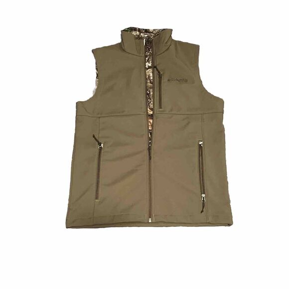 New Columbia PHG Hunting Vest  Tan and Camo Camouflage Mens Small - Picture 1 of 5